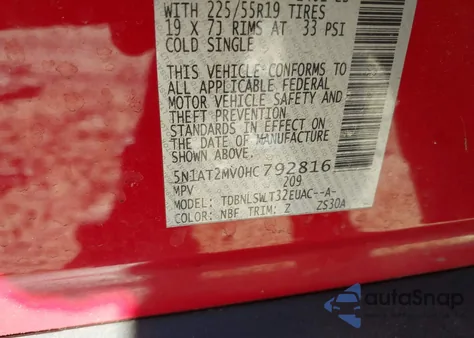 2017 Nissan Rogue Sl из США, поврежденный, VIN 5N1AT2MV0HC792816